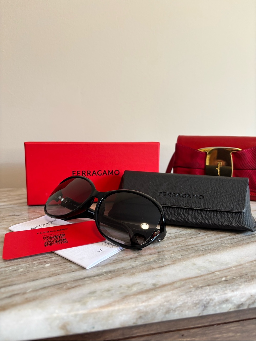 Salvatore Ferragamo SF770SA Oversized Black Gradient Sunglasses Italy